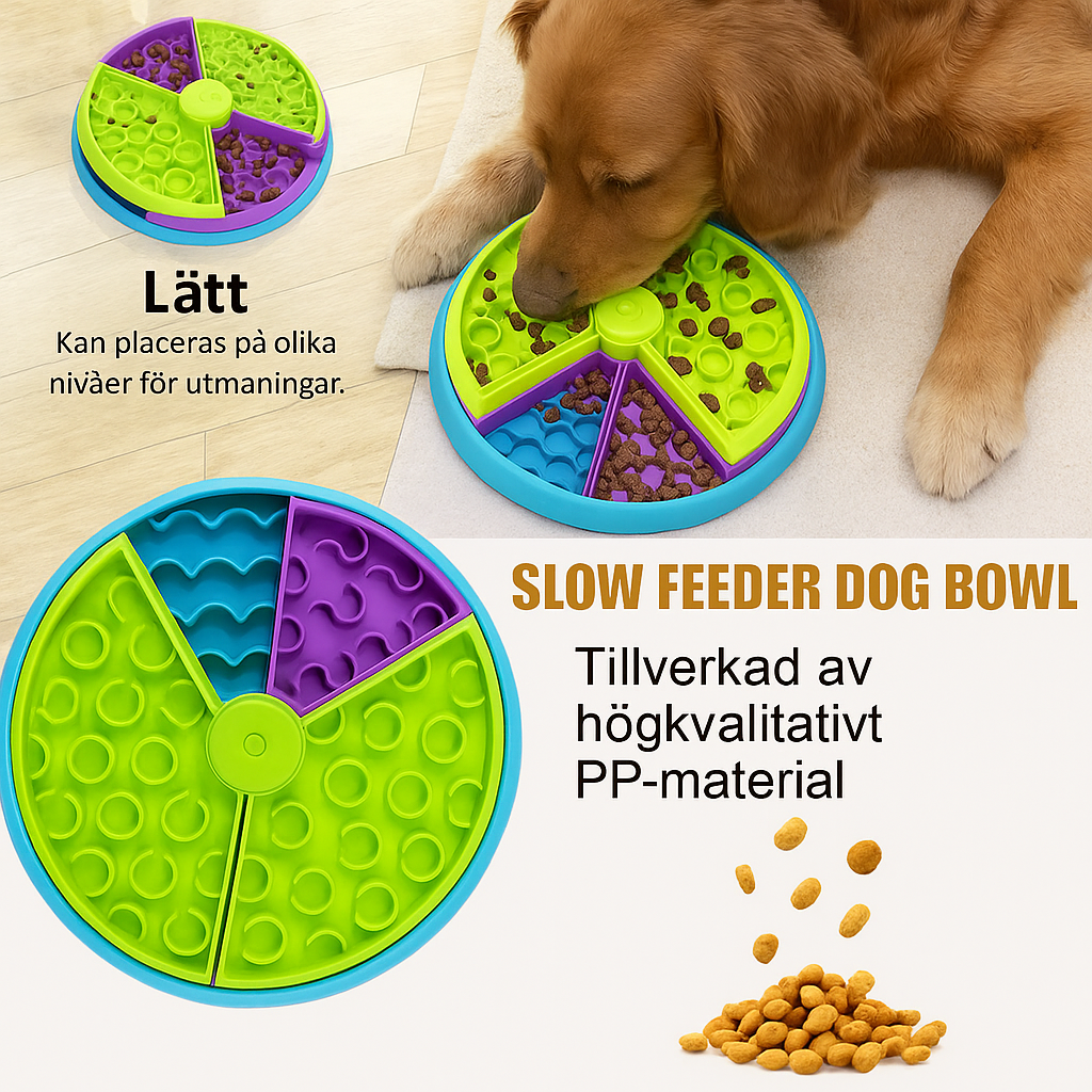 Interaktiv Slow Feeder i Tre Lager – Pusselskål som Aktiverar & Bromsar Ätandet