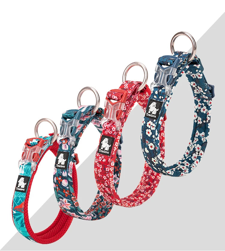 Blommigt och Vadderat Hundhalsband – Stilrent, Slitstarkt och Bekvämt