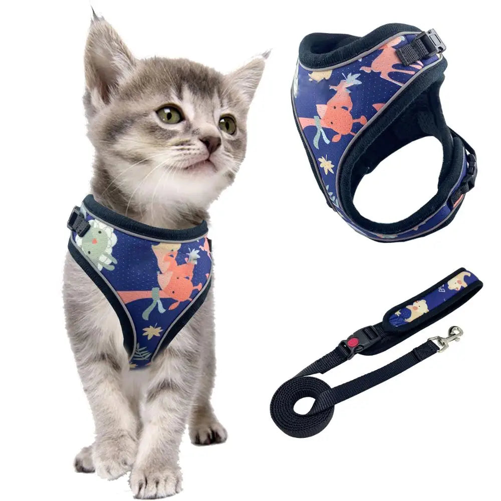 Lätt och Bekväm Kattsele med Koppel – Rymsäker med Reflex och Stötdämpning