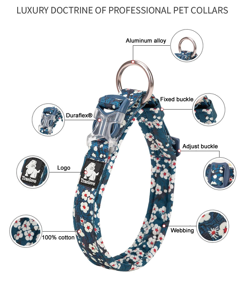 Blommigt och Vadderat Hundhalsband – Stilrent, Slitstarkt och Bekvämt