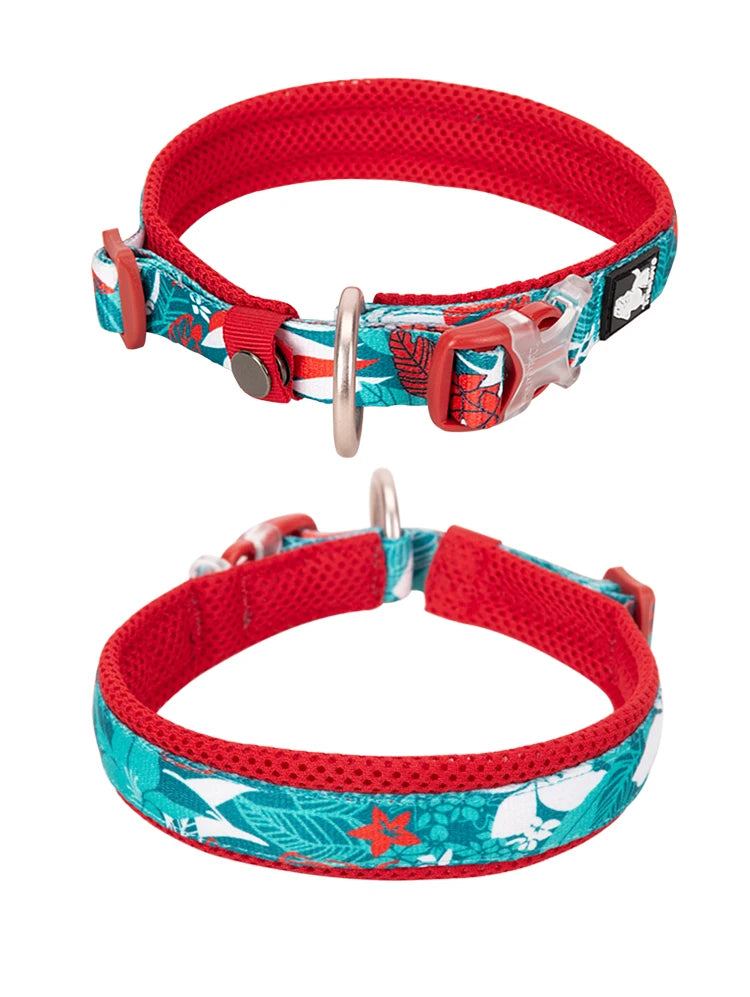 Blommigt och Vadderat Hundhalsband – Stilrent, Slitstarkt och Bekvämt