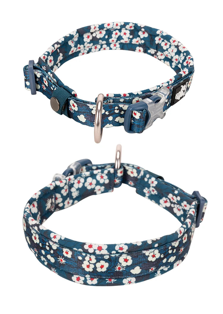 Blommigt och Vadderat Hundhalsband – Stilrent, Slitstarkt och Bekvämt
