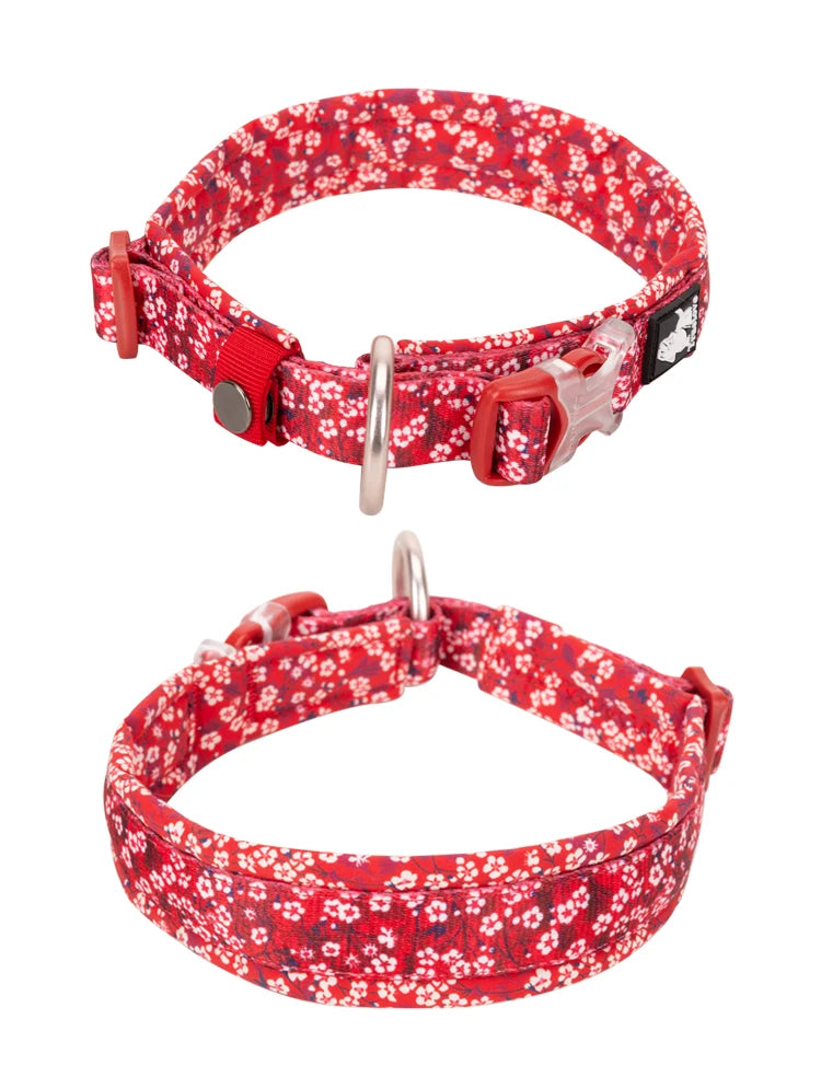 Blommigt och Vadderat Hundhalsband – Stilrent, Slitstarkt och Bekvämt