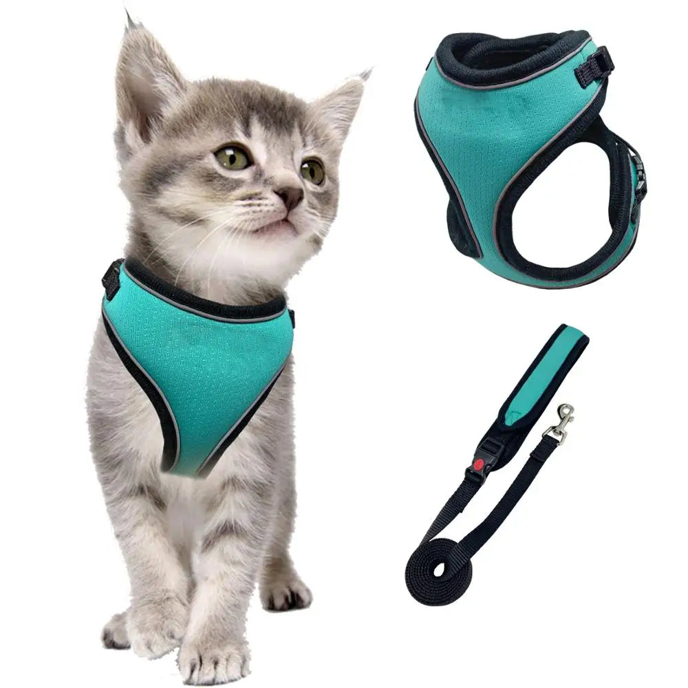 Lätt och Bekväm Kattsele med Koppel – Rymsäker med Reflex och Stötdämpning
