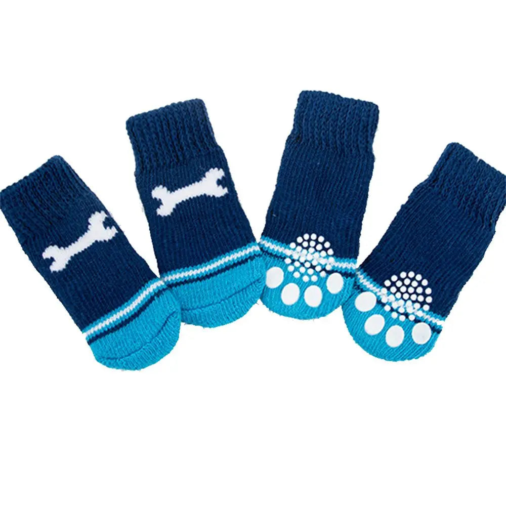 Söta Halkfria Hund- och Kattsockor i Bomullsblandning – 4-pack