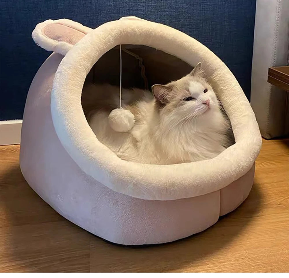Mjuk och Trygg Kattsäng med Söt Design – Perfekt Sovplats för Din Katt eller Liten Hund