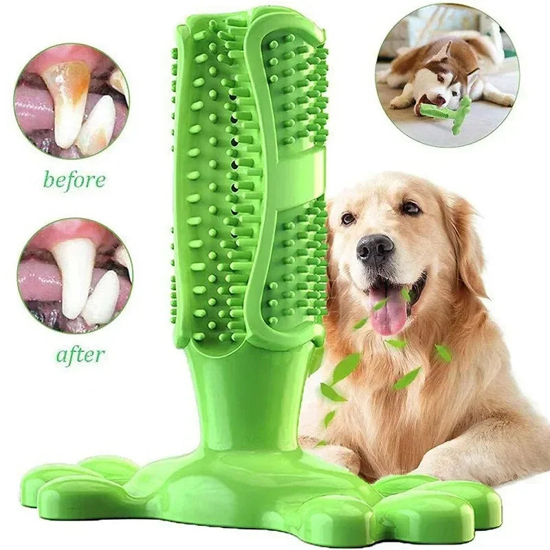 Interaktiv Tuggleksak för Hund – Tandborstleksak i Gummi med Godisdispenser
