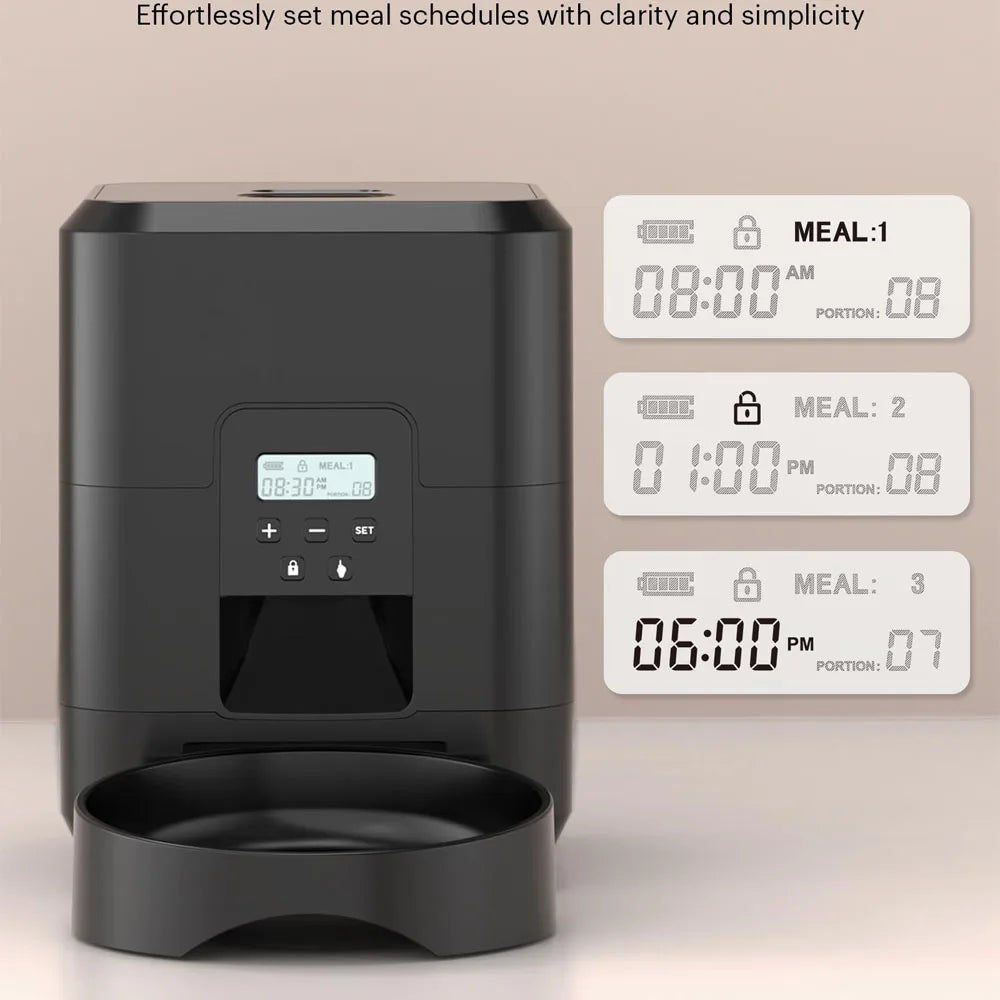 Smart Automatisk Matare för Katt & Hund – Tidsinställning, Portionskontroll & Dubbel Skål
