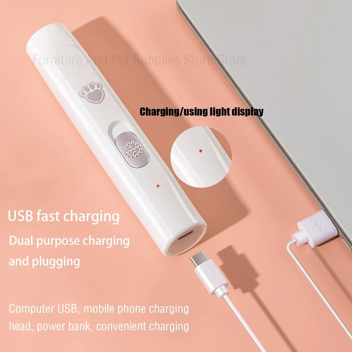 Elektrisk Hundkloslip med Usb-laddning – Tyst med Led-ljus och 2 Hastigheter