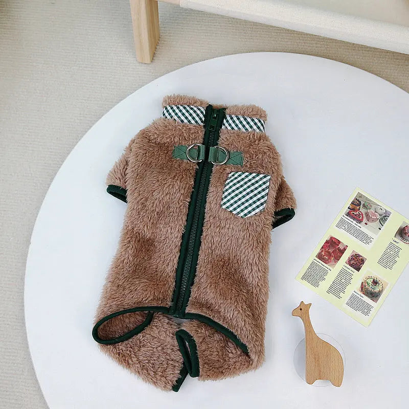 Mysig Flanelloverall för Hund & Katt – Varm Pyjamas för Kalla Dagar