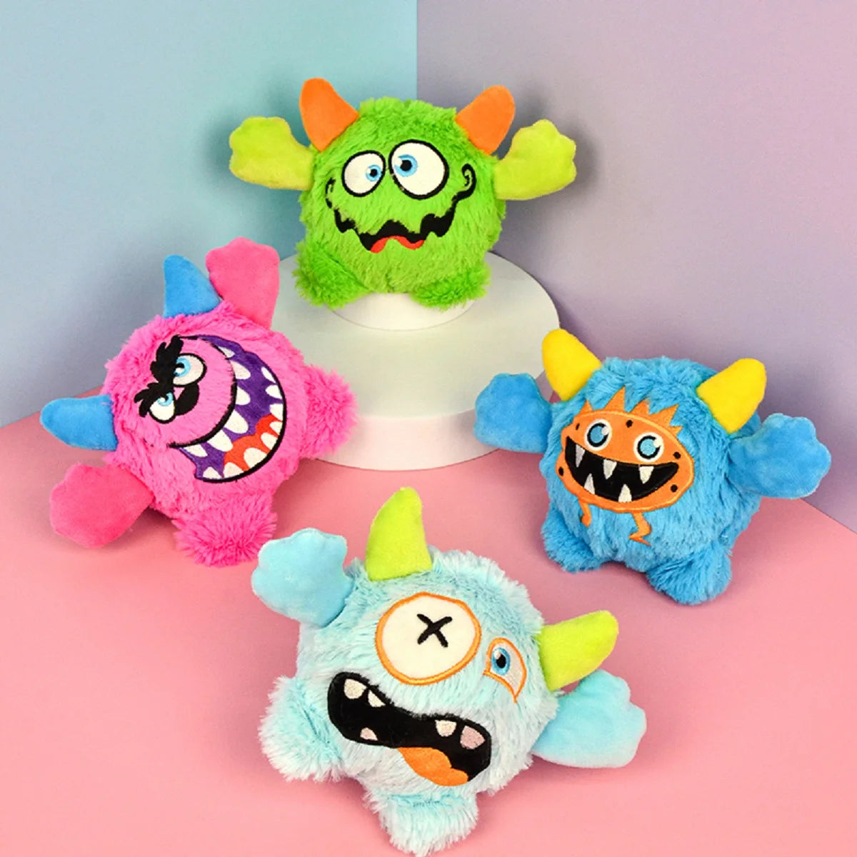 Mjuk Hundleksak i Form av ett Litet Monster med Ljudboll - Slitstark och Rolig