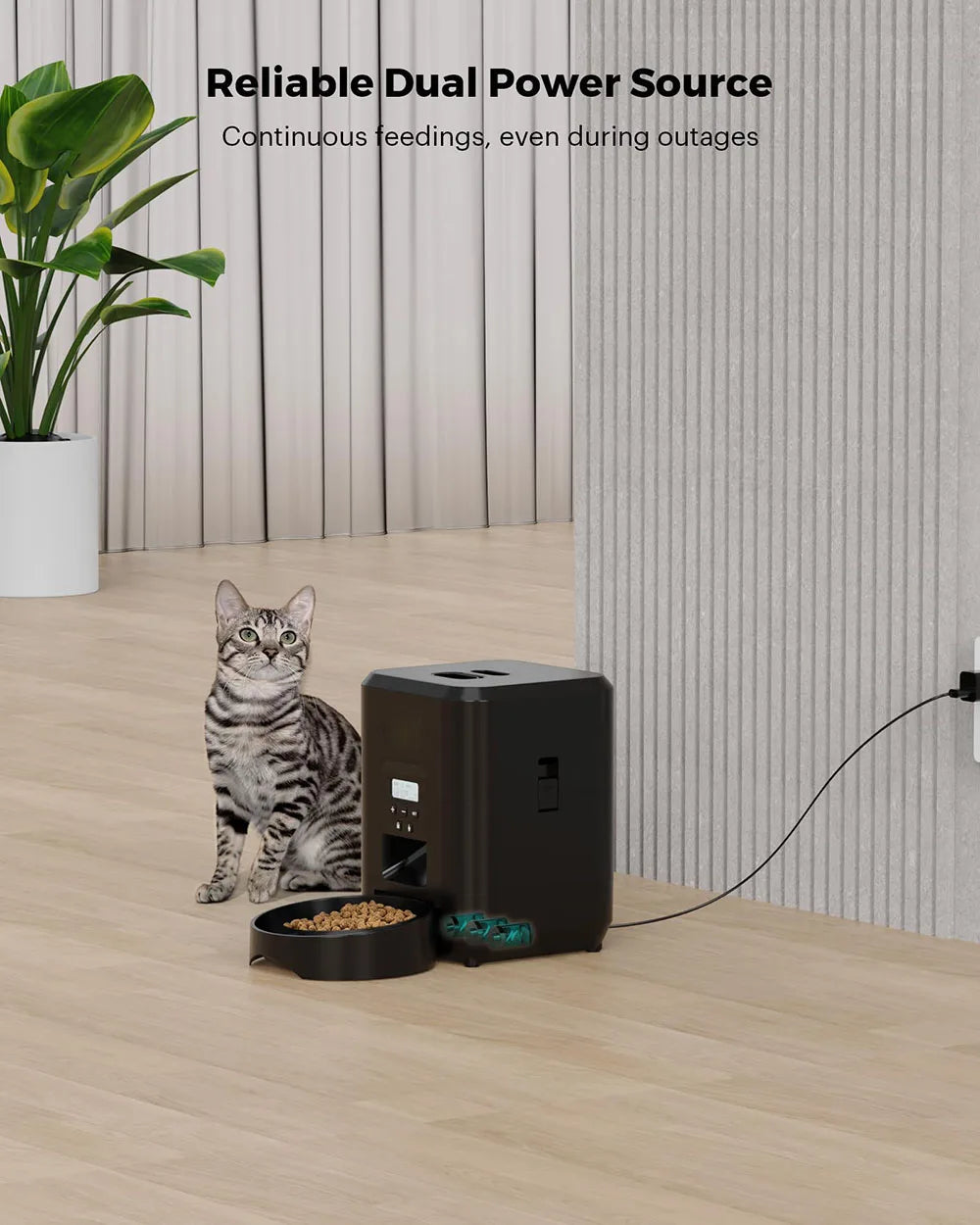 Smart Automatisk Matare för Katt & Hund – Tidsinställning, Portionskontroll & Dubbel Skål