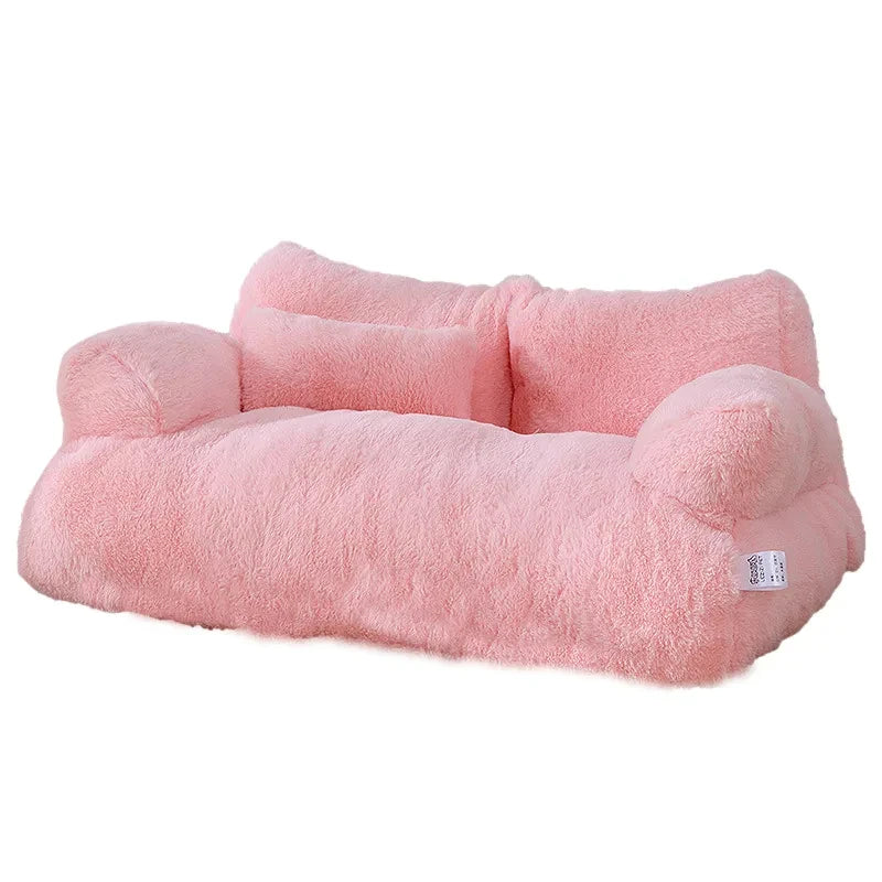 Elegant Kattsäng i Plysch – Varm och Bekväm Soffbädd för Katter och Små Hundar