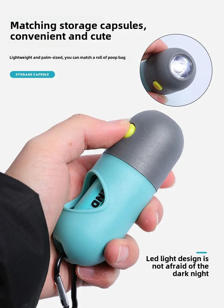 Avföringspåsehållare med LED – Kompakt Dispenser för Hundpromenader i Mörker