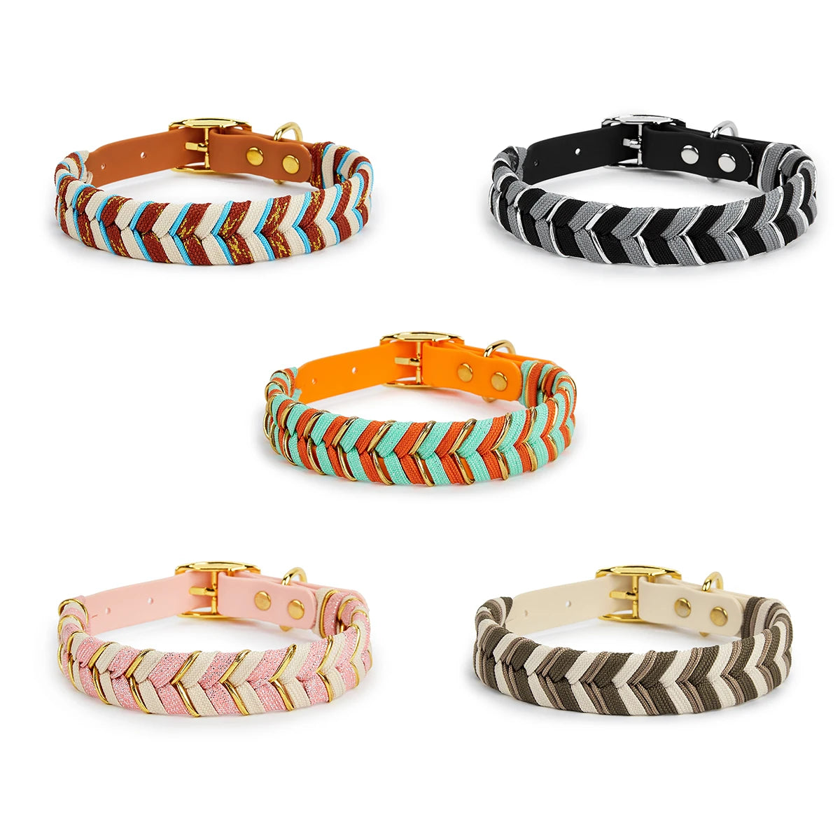 Exklusivt Handvävt Hundhalsband – Färgstark, Stilren & Justerbar Design