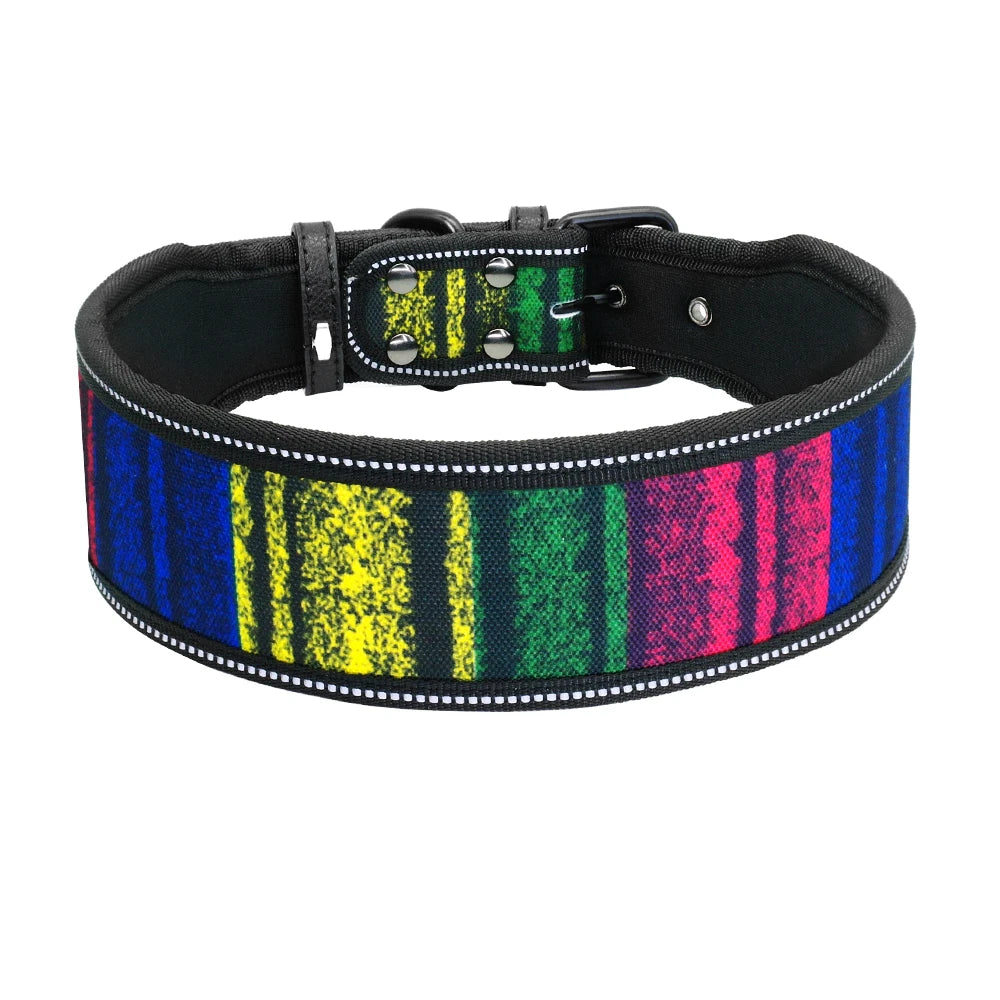 Reflekterande och Mönstrat Nylonhalsband för Medelstora och Stora Hundar