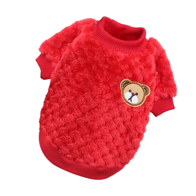 Mjuk Vintertröja i Korallfleece – Varm Pullover för Små Hundar och Katte