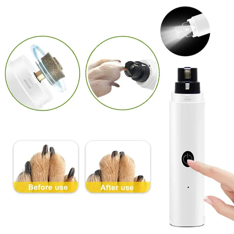 Elektrisk Kloslip med LED & USB – Tyst och Säker för Hund & Katt
