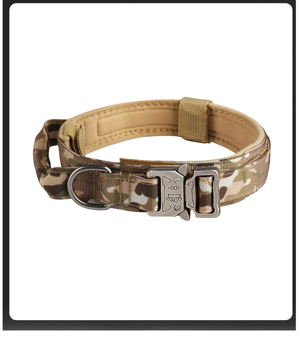 Taktiskt Hundhalsband i Slitstarkt Nylon – Justerbart med Metallspänne för Träning & Aktivitet