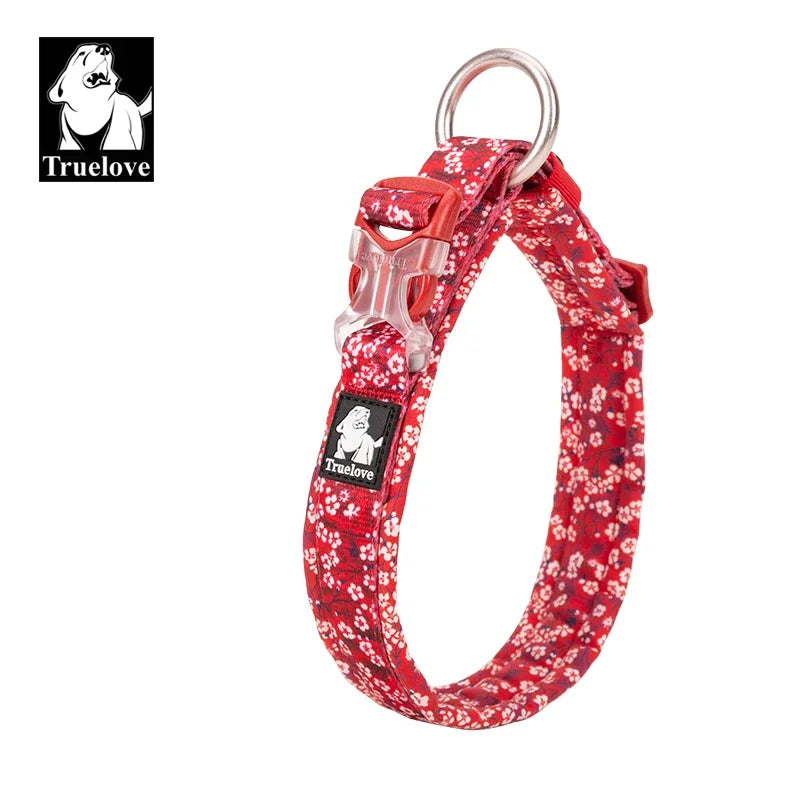 Blommigt och Vadderat Hundhalsband – Stilrent, Slitstarkt och Bekvämt