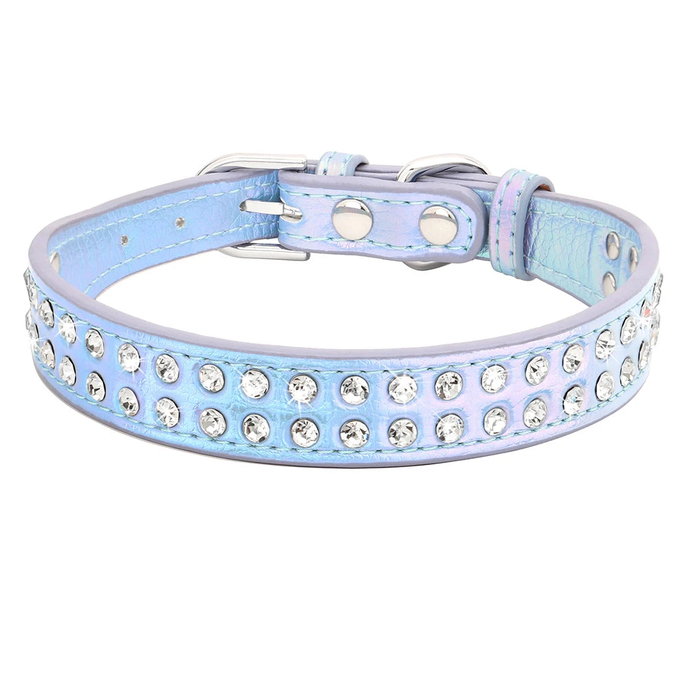 Stilrent Halsband med Glittrande Kristaller för Små Hundar och Katter