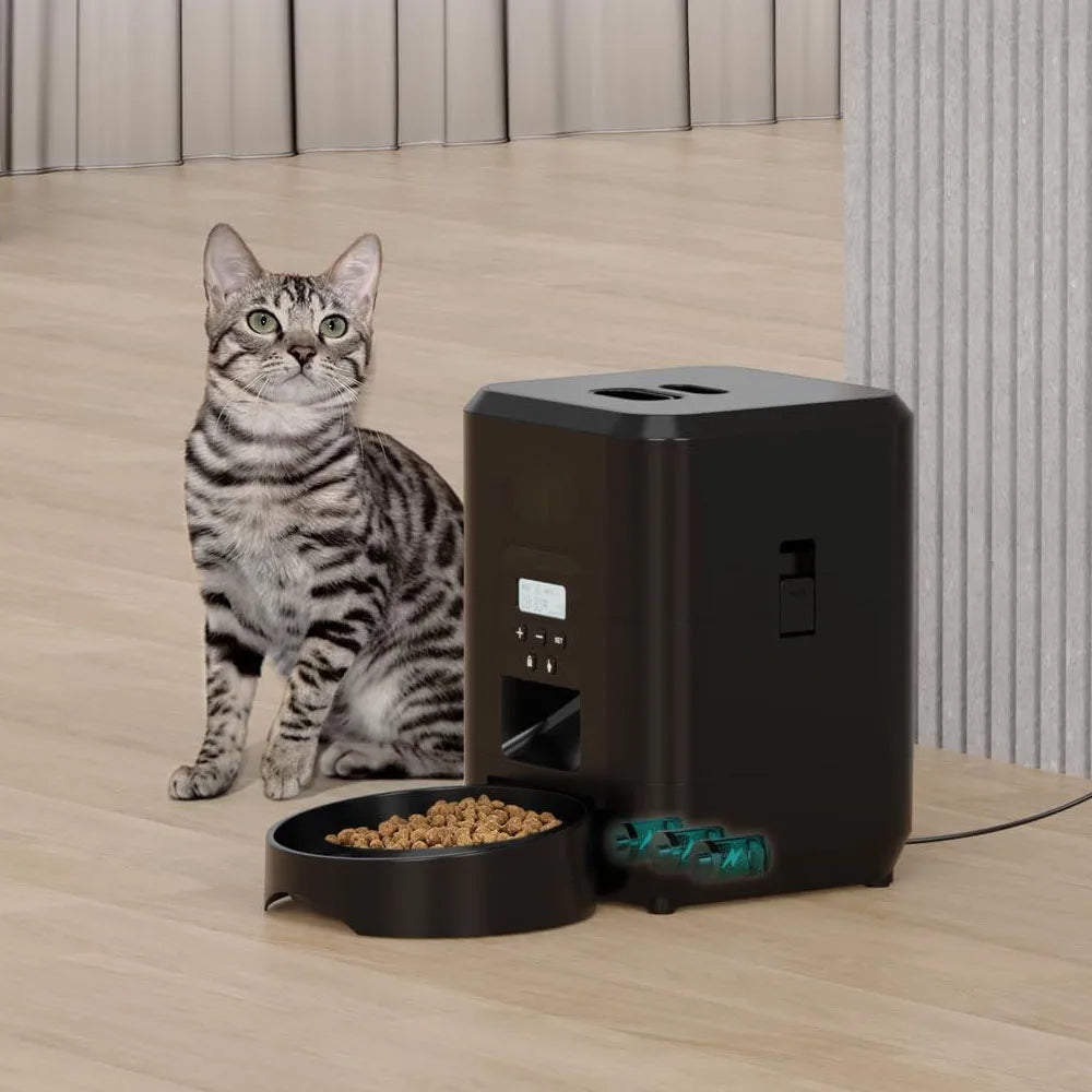 Smart Automatisk Matare för Katt & Hund – Tidsinställning, Portionskontroll & Dubbel Skål