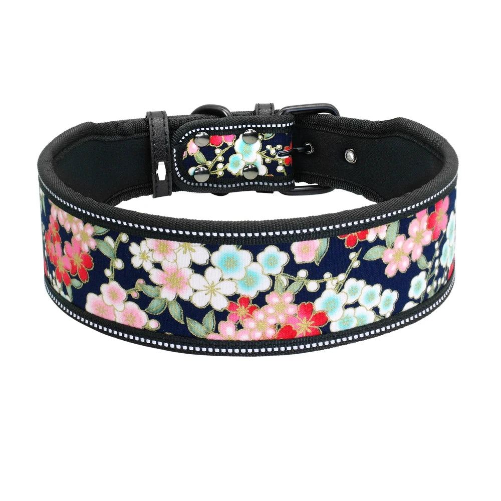 Reflekterande och Mönstrat Nylonhalsband för Medelstora och Stora Hundar