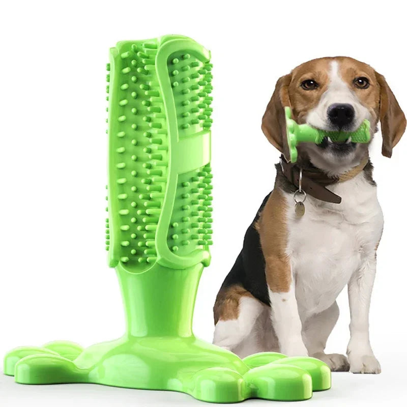 Interaktiv Tuggleksak för Hund – Tandborstleksak i Gummi med Godisdispenser
