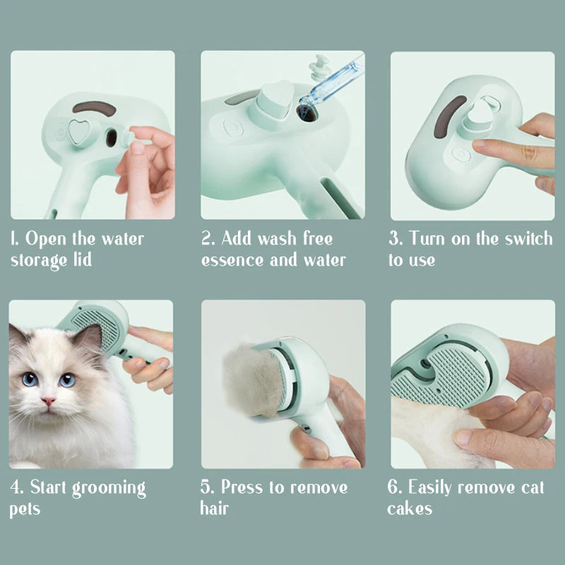 Ångkarda med Massage – Hund- & Kattkam med Mjuk Rengöring
