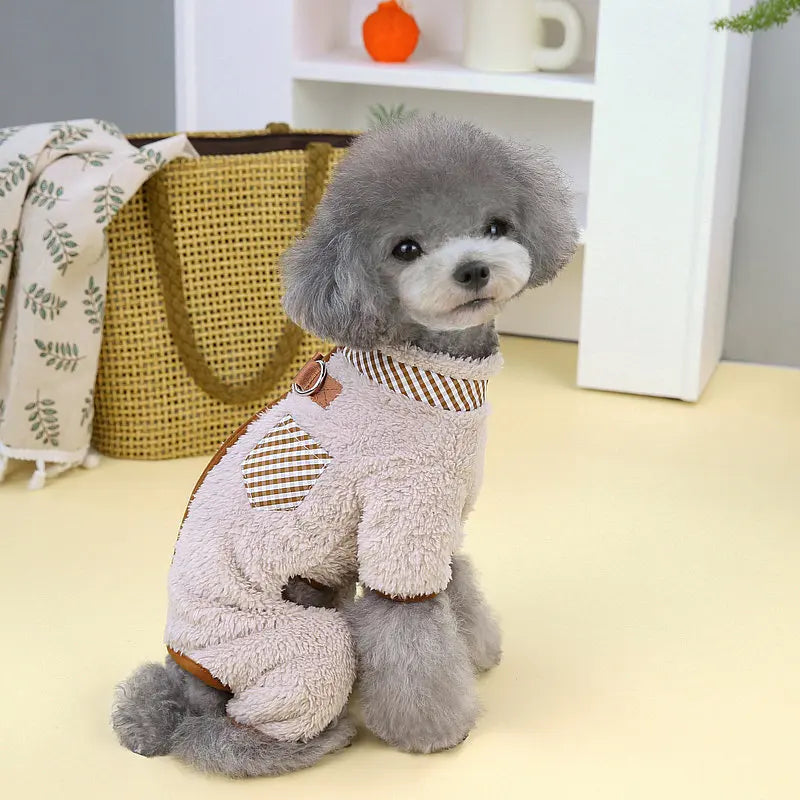 Mysig Flanelloverall för Hund & Katt – Varm Pyjamas för Kalla Dagar