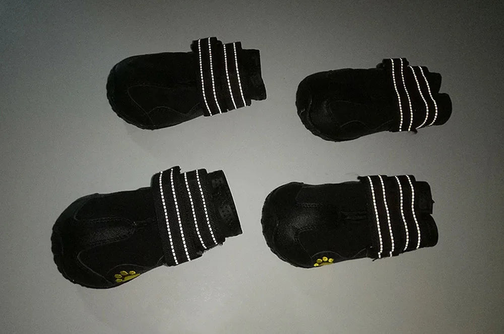 Vattentäta Hundskor – Halksäkra Gummiskor med Reflex - Skydd för Tassar i Snö & Värme – 4-pack