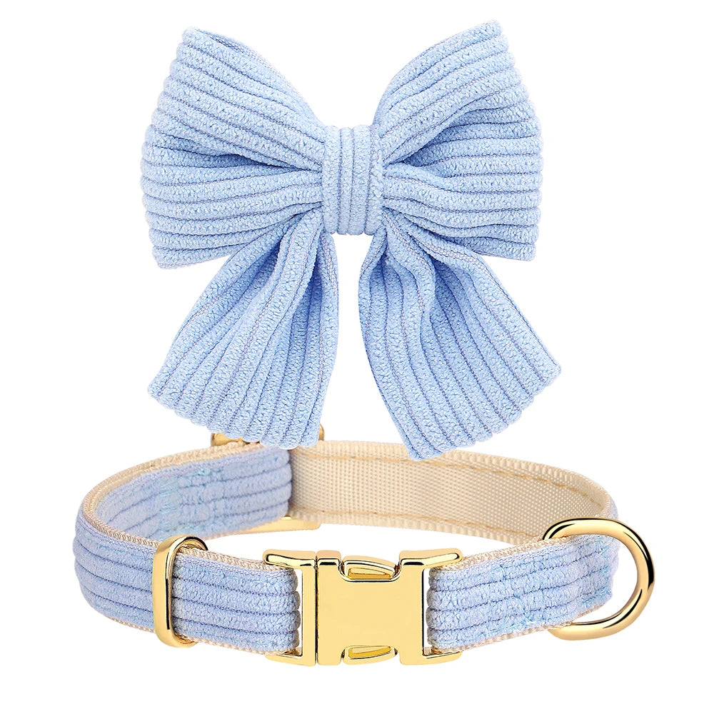 Sött Halsband och Koppelset i Sammet för Små till Medelstora Hundar