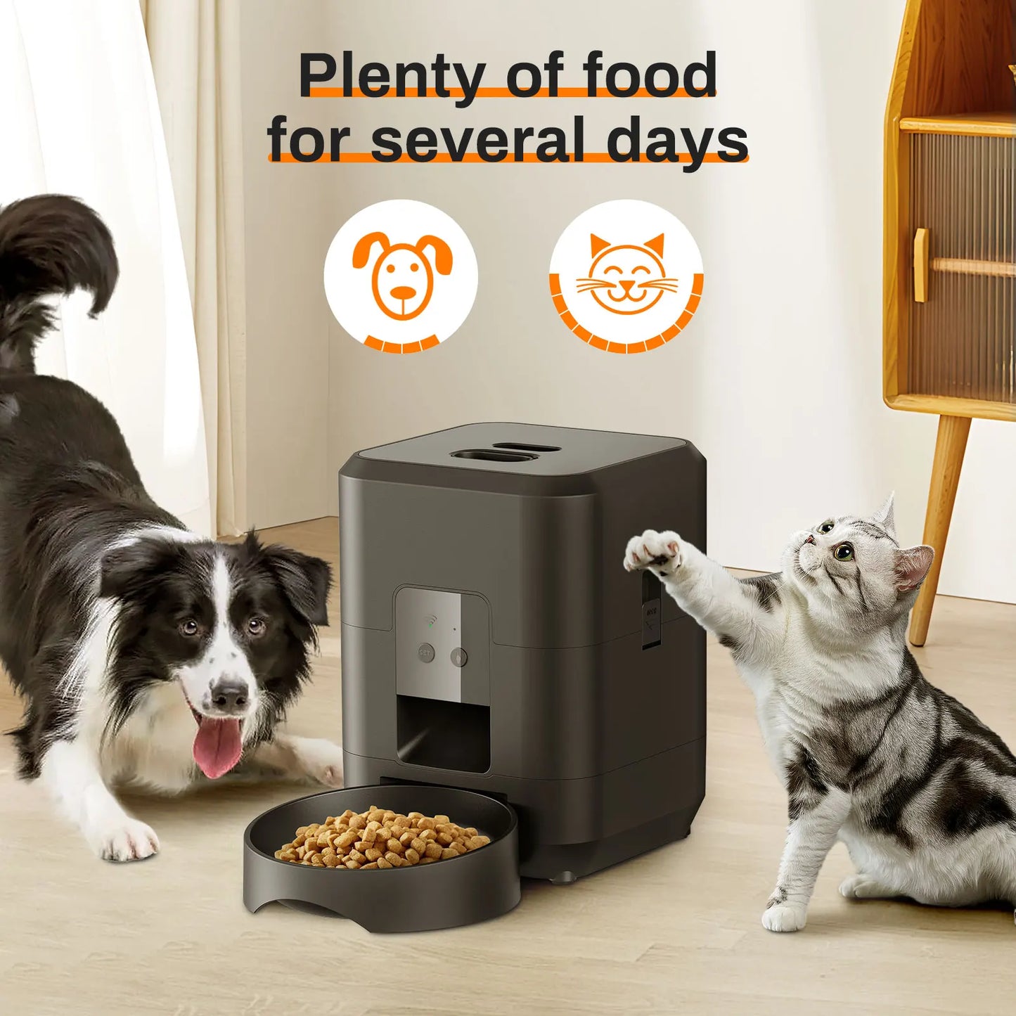 Smart Automatisk Matare för Katt & Hund – Tidsinställning, Portionskontroll & Dubbel Skål