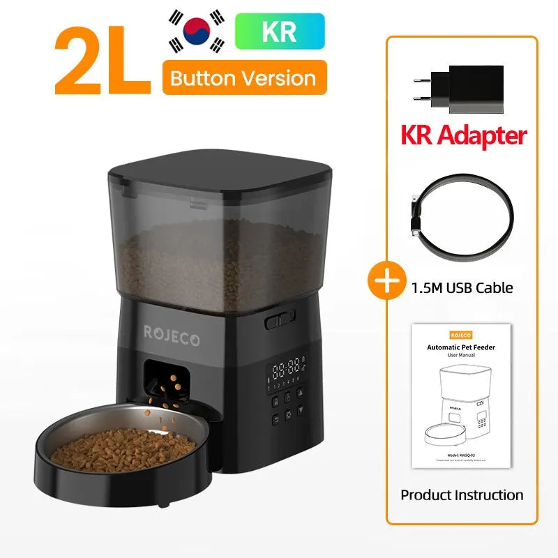 Schemalagd Automatisk Foderautomat med LCD-display – Torrfoderdispenser för Katt & Hund