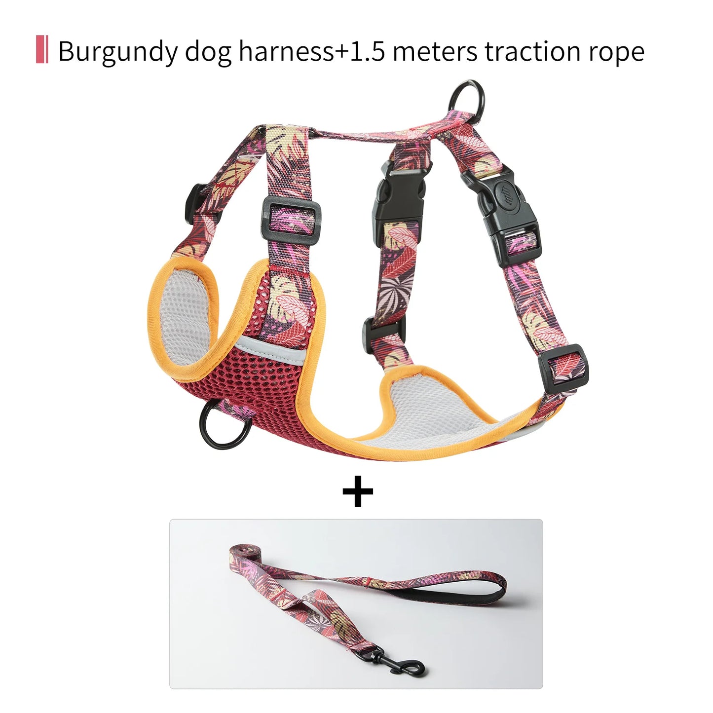 Reflekterande Hundsele med Nättyg – Bekväm & Säker Sele med Matchande Koppel