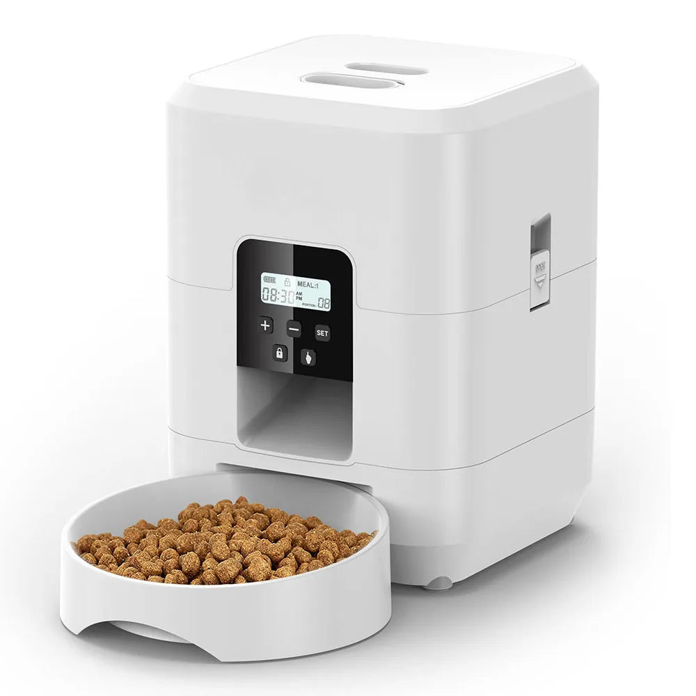 Smart Automatisk Matare för Katt & Hund – Tidsinställning, Portionskontroll & Dubbel Skål