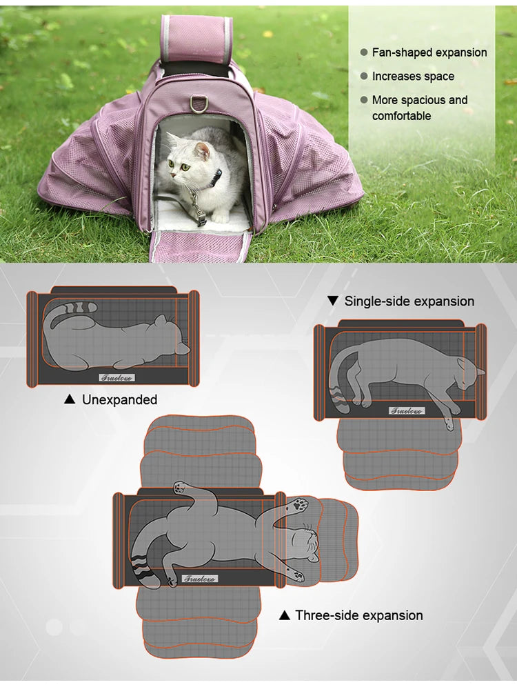 Bärväska för Hund och Katt – Vikbar och Bekväm Transportväska i Miljövänlig Nylon Oxford