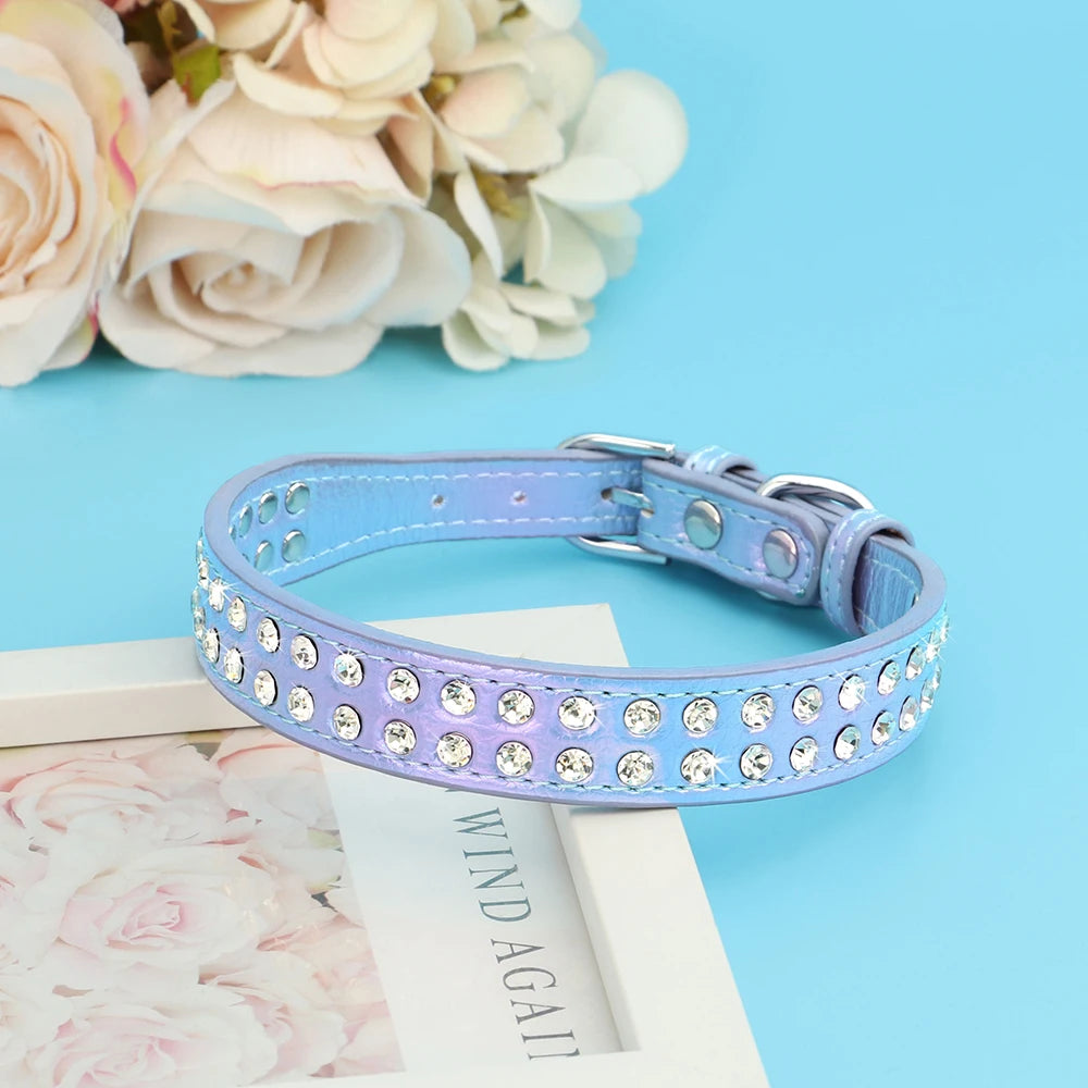 Stilrent Halsband med Glittrande Kristaller för Små Hundar och Katter