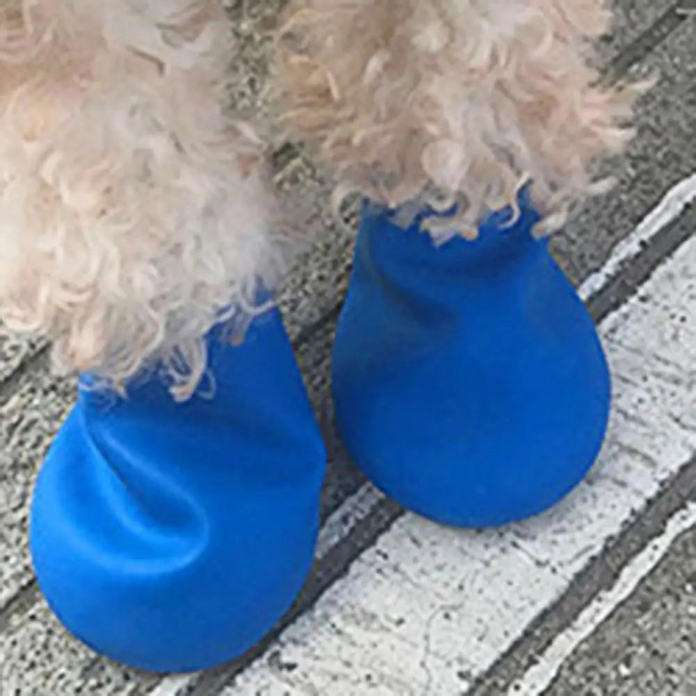 Vattentäta Regnskor för Hund – Halkfria Skyddsskor i 4-pack