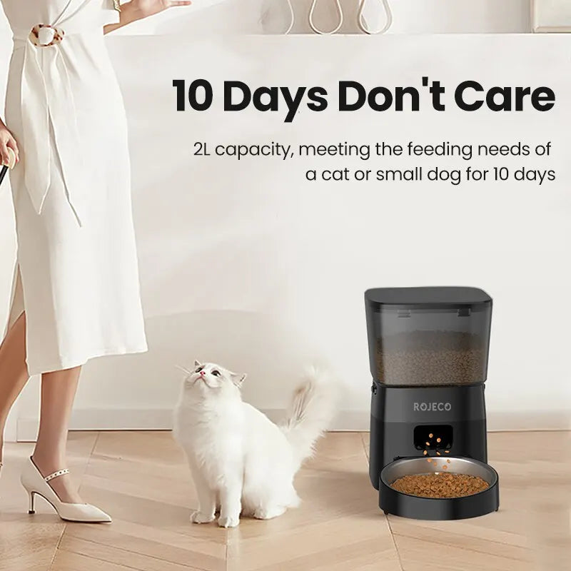 Schemalagd Automatisk Foderautomat med LCD-display – Torrfoderdispenser för Katt & Hund