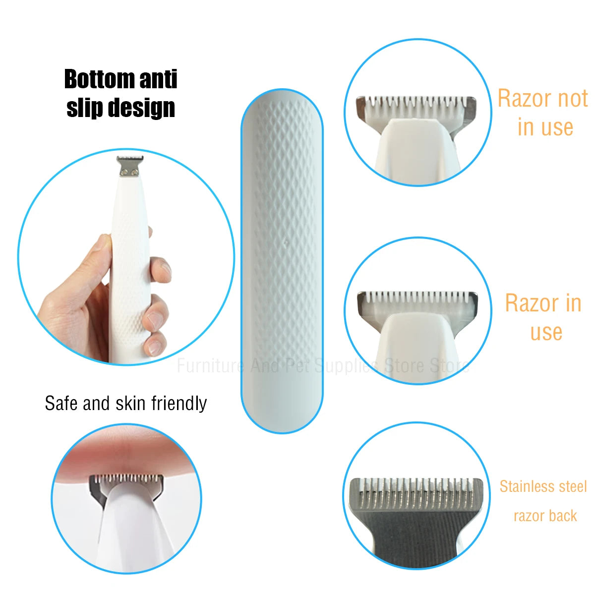 Uppladdningsbar Tass- Och Detaljtrimmer för Hundar och Katter – LED-Ljus, Display och Vattentät Design