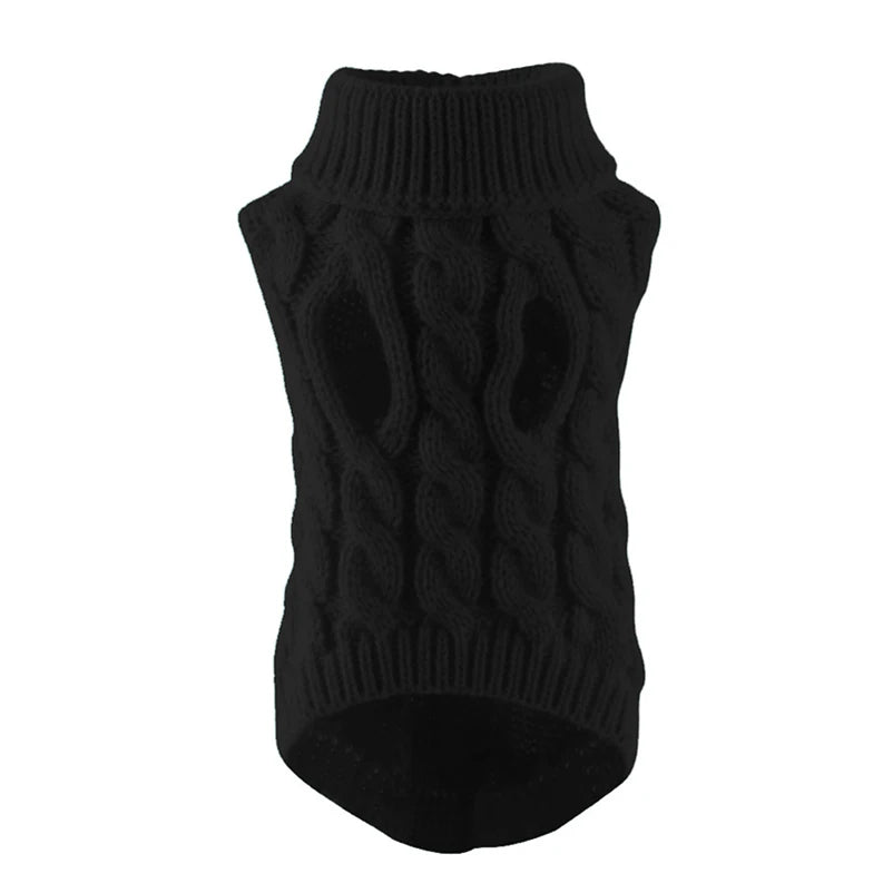 Stickad Vintertröja för Hund & Katt – Mjuk Pullover med Polokrage för Kalla Dagar