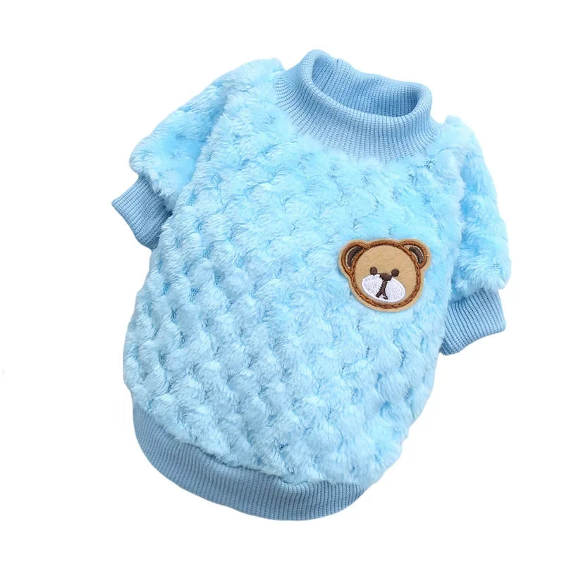 Mjuk Vintertröja i Korallfleece – Varm Pullover för Små Hundar och Katte