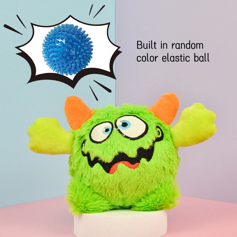 Mjuk Hundleksak i Form av ett Litet Monster med Ljudboll - Slitstark och Rolig