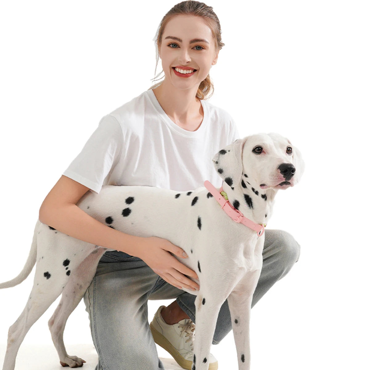 Populärt Justerbart Halsbands- och Koppelset i Reflekterande Nylon – Hundpromenad i Somrig Design