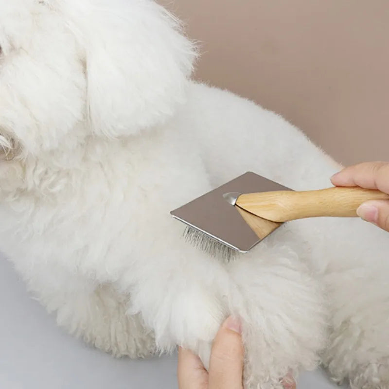 Lyxig Träborste för Hund & Katt – Toveredskap & Massage i Elegant Design
