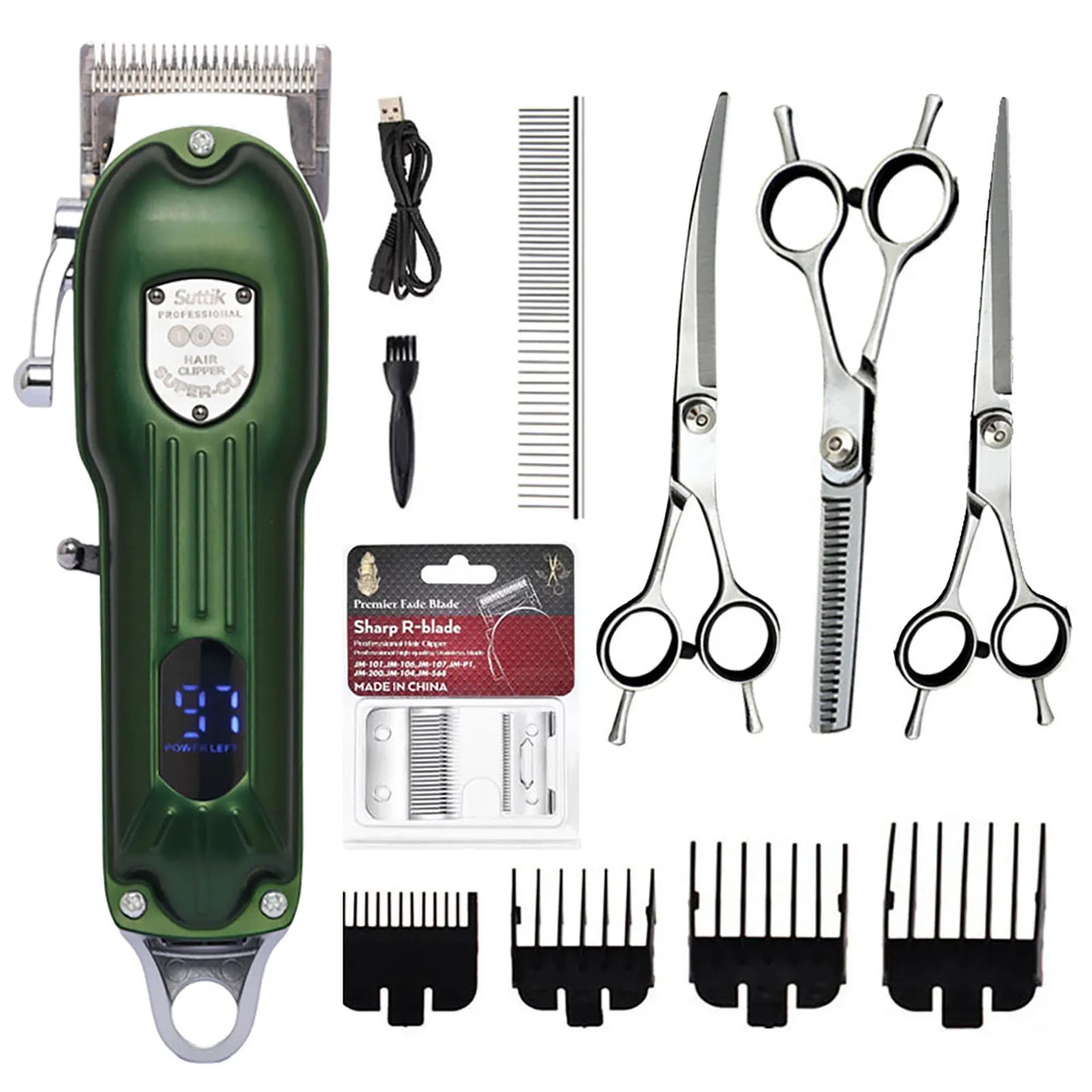 Professionell Hundtrimmer i Metall – Uppladdningsbar och Tyst med Precisionsblad