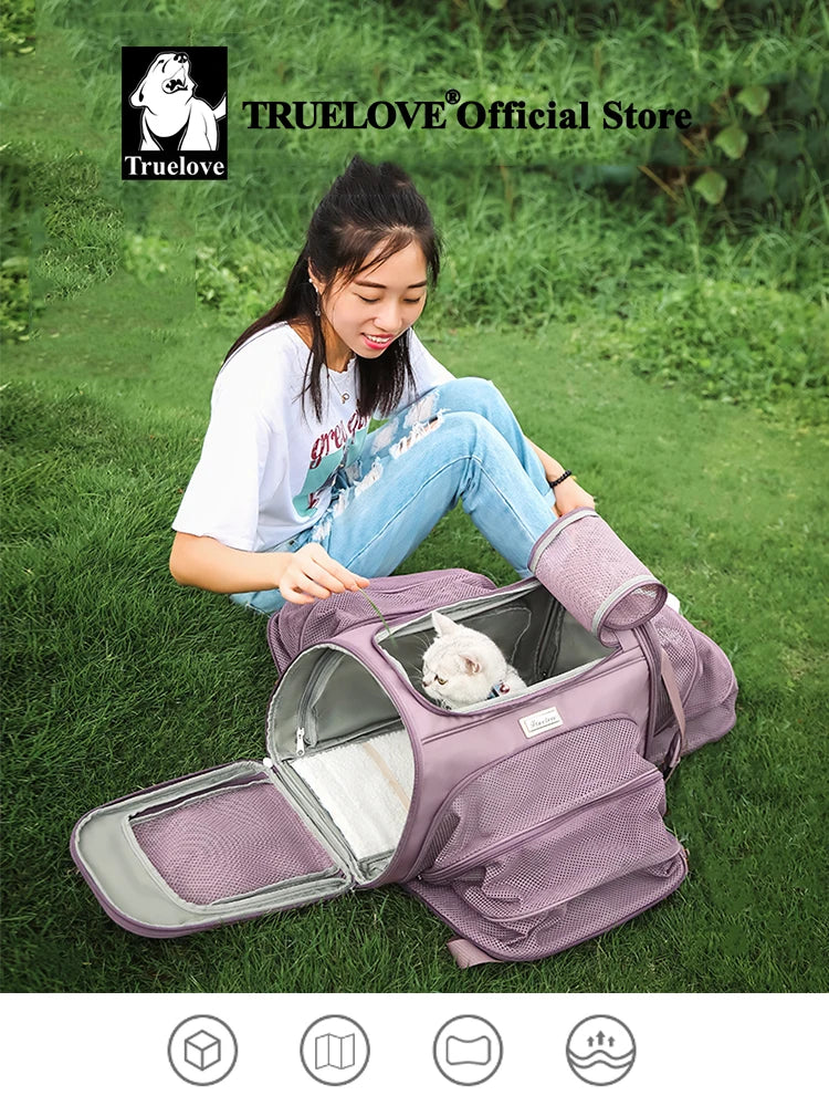 Bärväska för Hund och Katt – Vikbar och Bekväm Transportväska i Miljövänlig Nylon Oxford