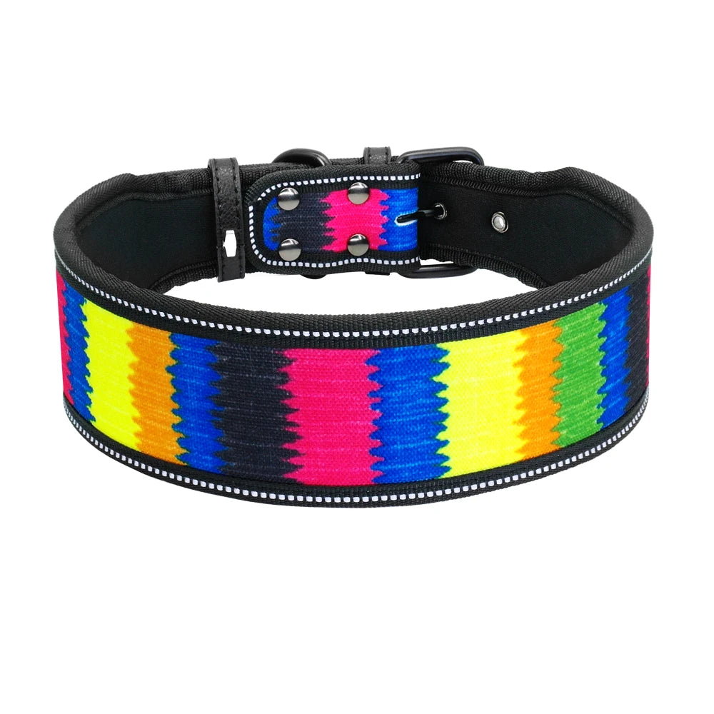 Reflekterande och Mönstrat Nylonhalsband för Medelstora och Stora Hundar