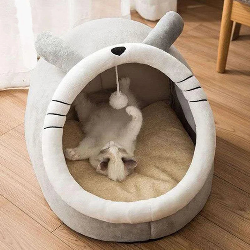 Mjuk och Trygg Kattsäng med Söt Design – Perfekt Sovplats för Din Katt eller Liten Hund